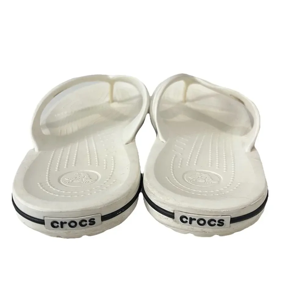 Crocs Crocband Flip Flops Lightweight Sandals Men's 13 White